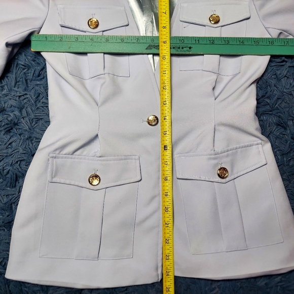 Sky blue v-neck pocket blazer suit jacket for women sz M - Picture 11 of 16